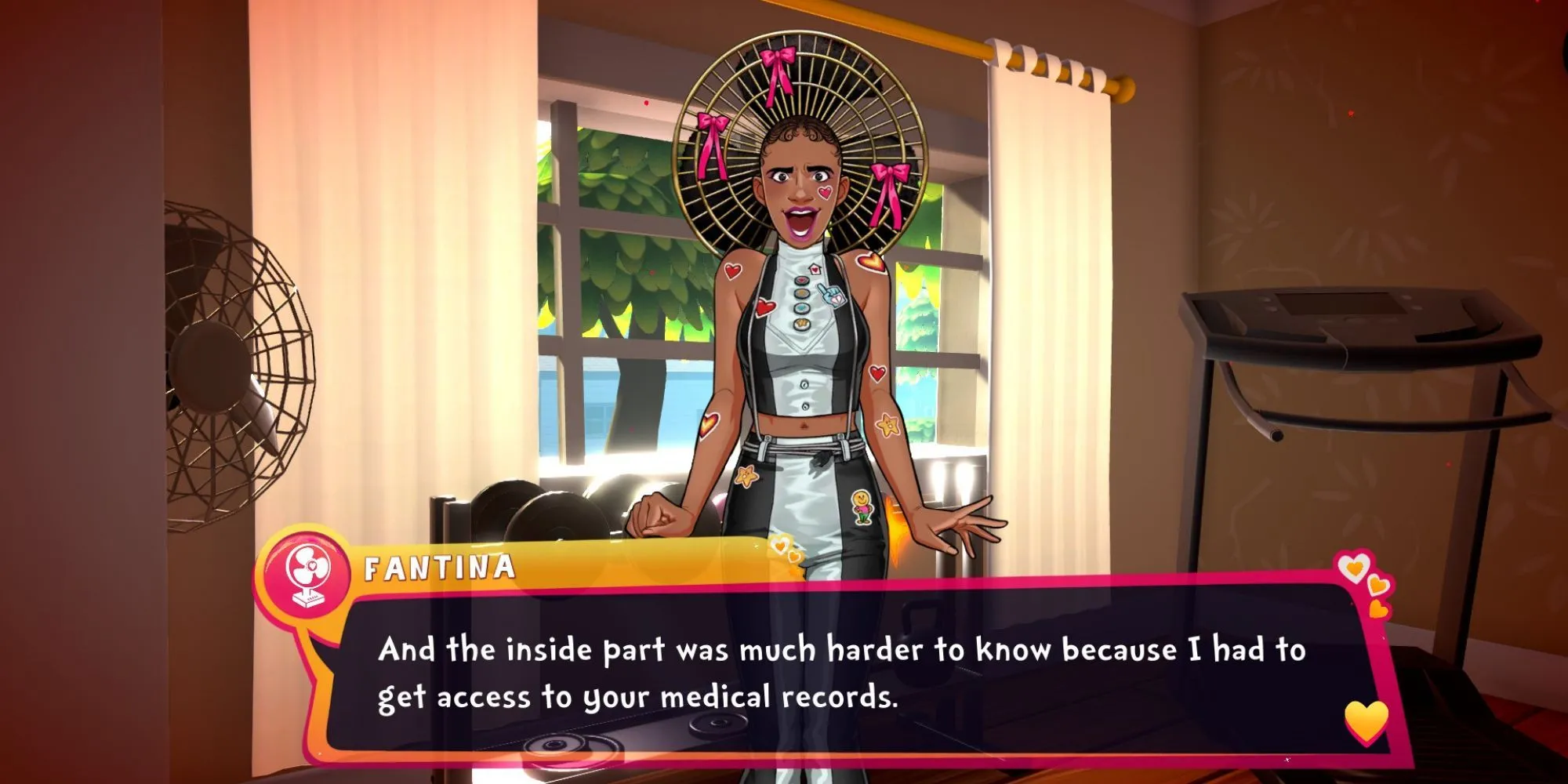 ảnh chụp màn hình game Date Everything cảnh nhân vật chính tương tác với một Dateable trông hơi đáng sợ