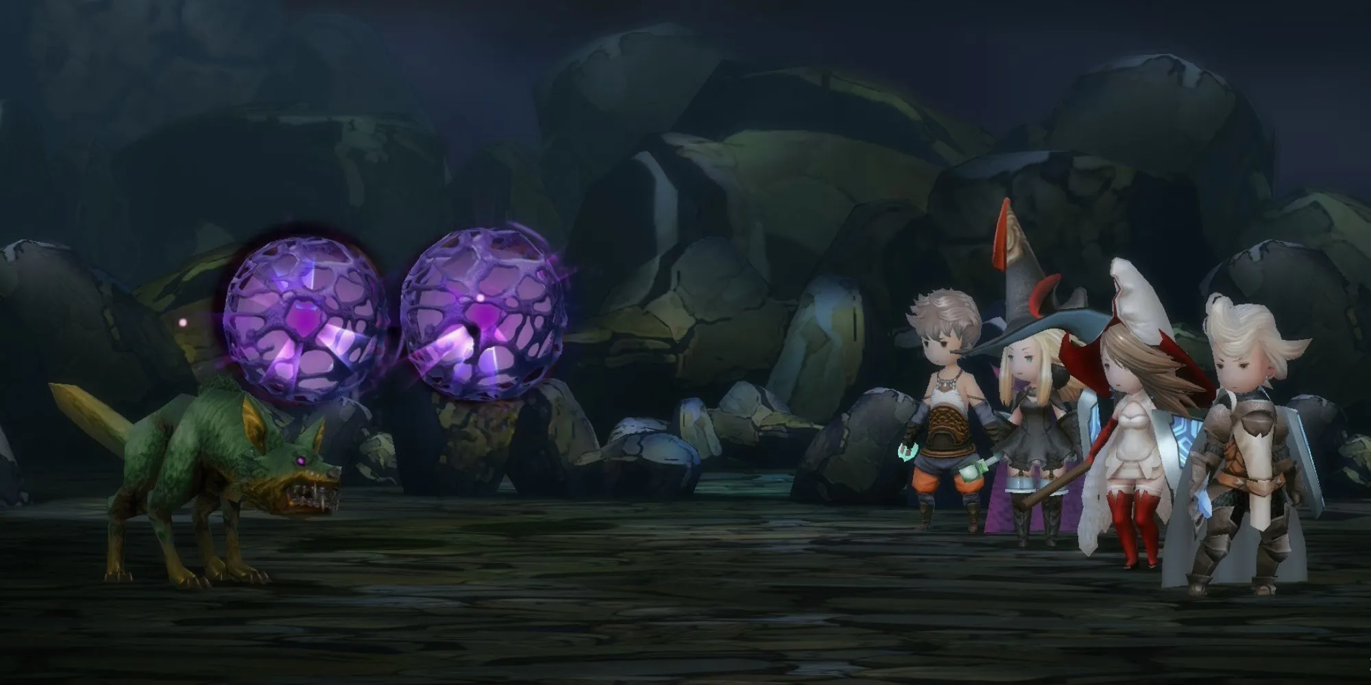 Bravely Default khi bắt đầu một trận chiến
