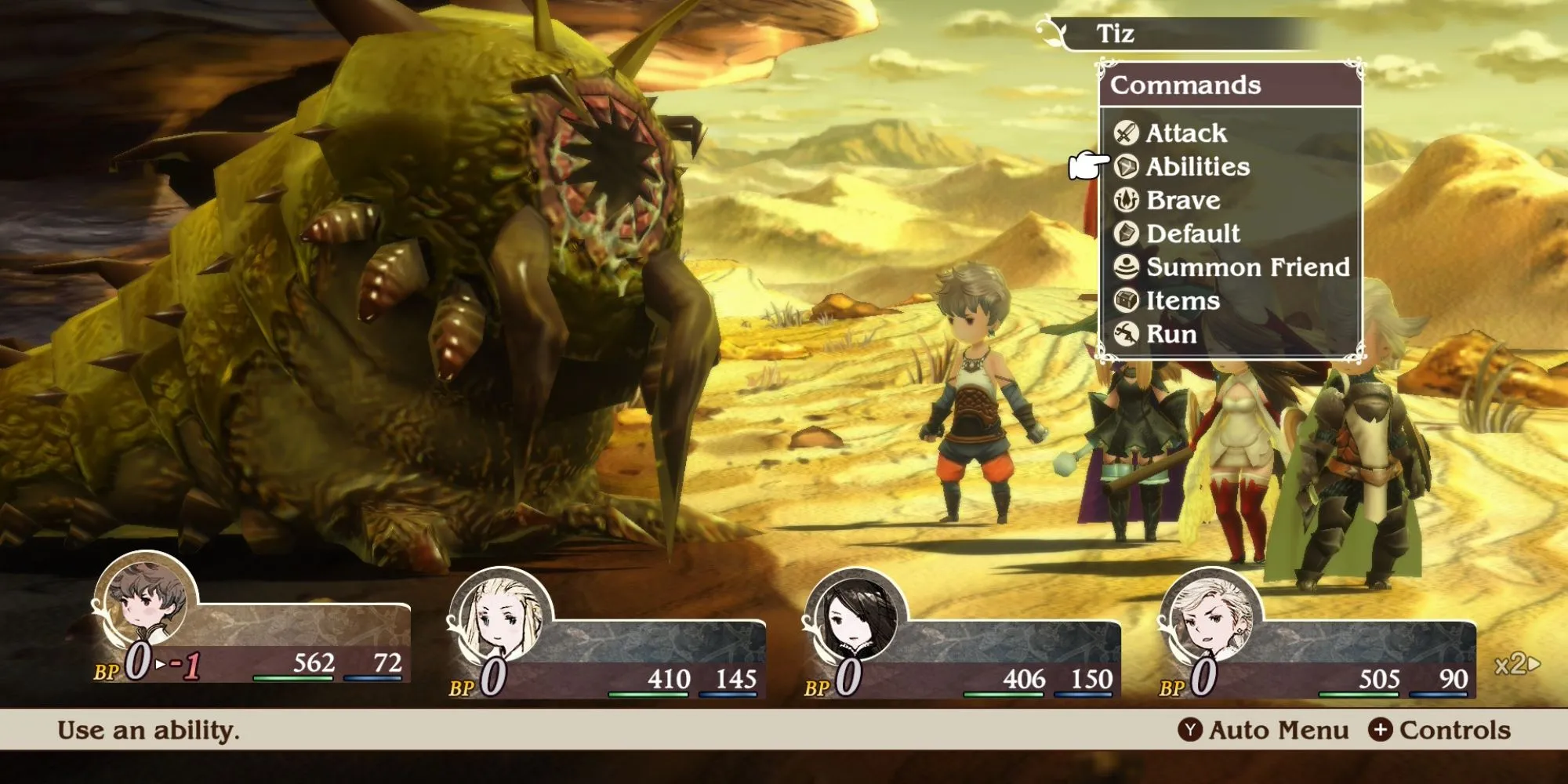 Cảnh chiến đấu mở đầu trong Bravely Default Flying Fairy HD Remaster