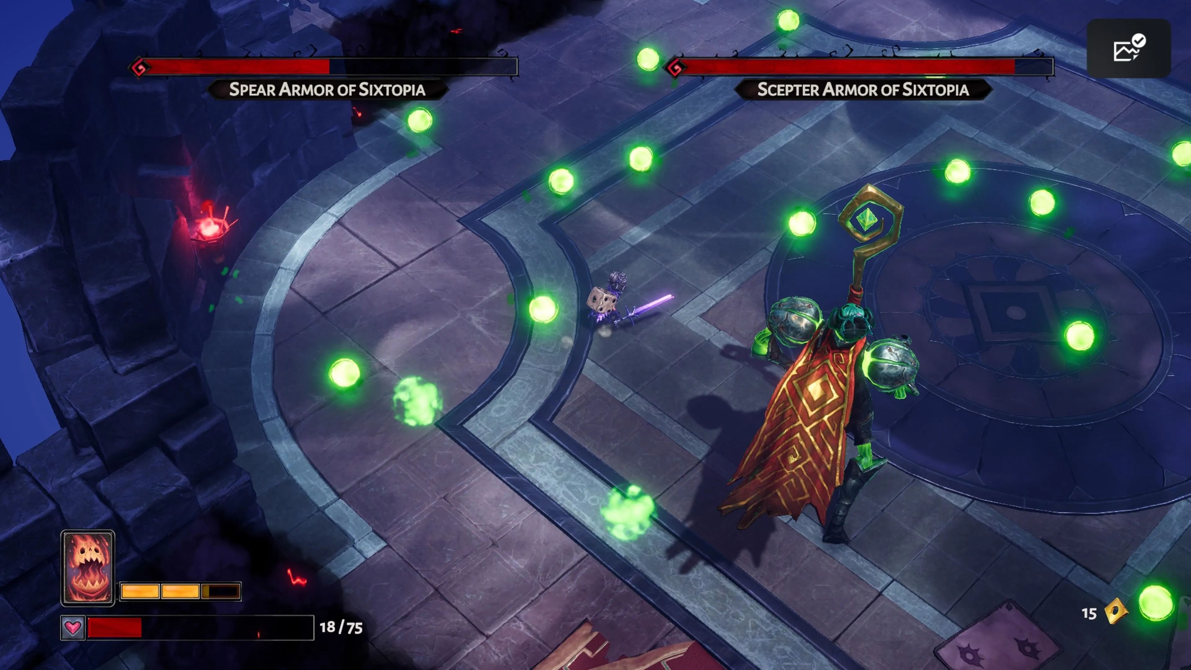 Đối đầu với boss đầu tiên trong Lost in Random The Eternal Die