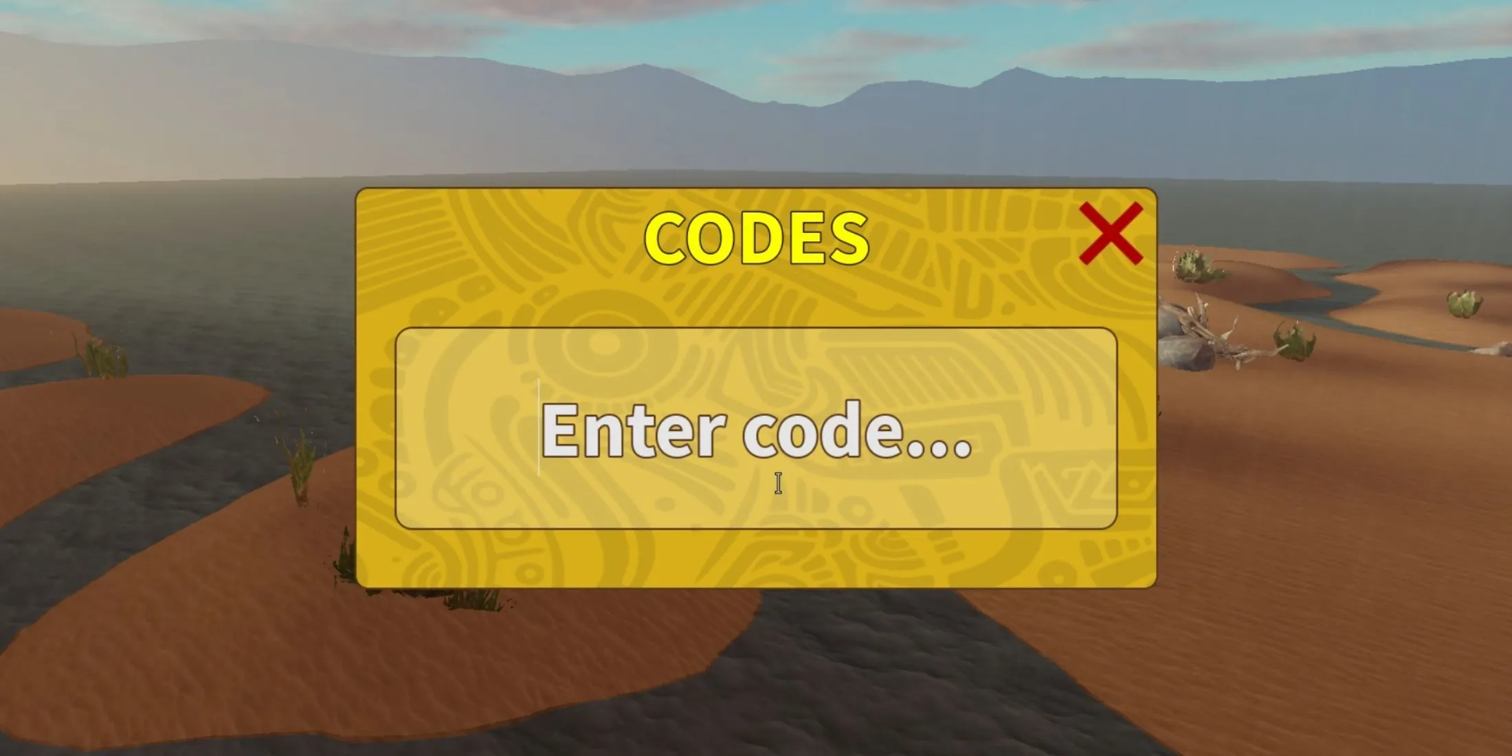 Giao diện màn hình nhập code trong game Savannah Life Roblox.
