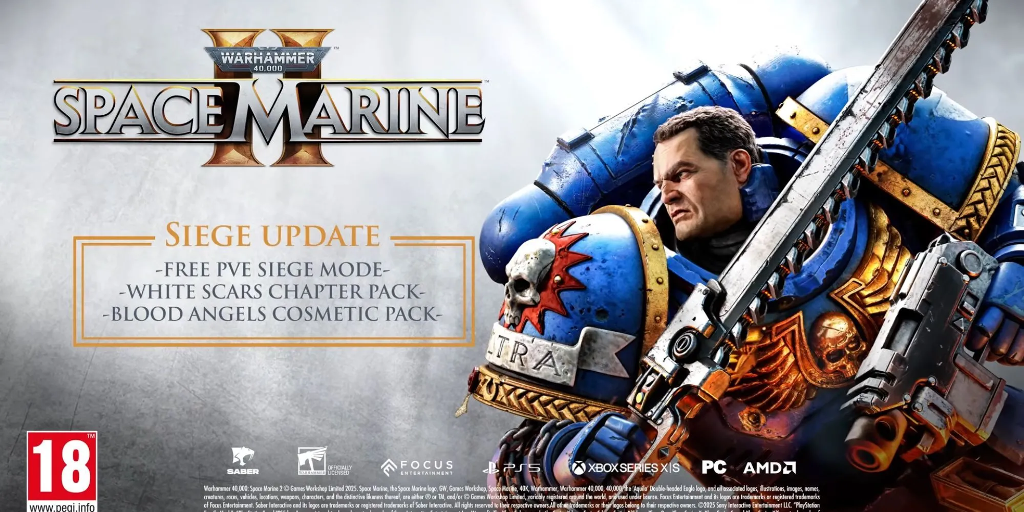 Hình ảnh quảng bá cập nhật Siege Mode cho Warhammer 40,000 Space Marine 2, tập trung vào phòng thủ căn cứ