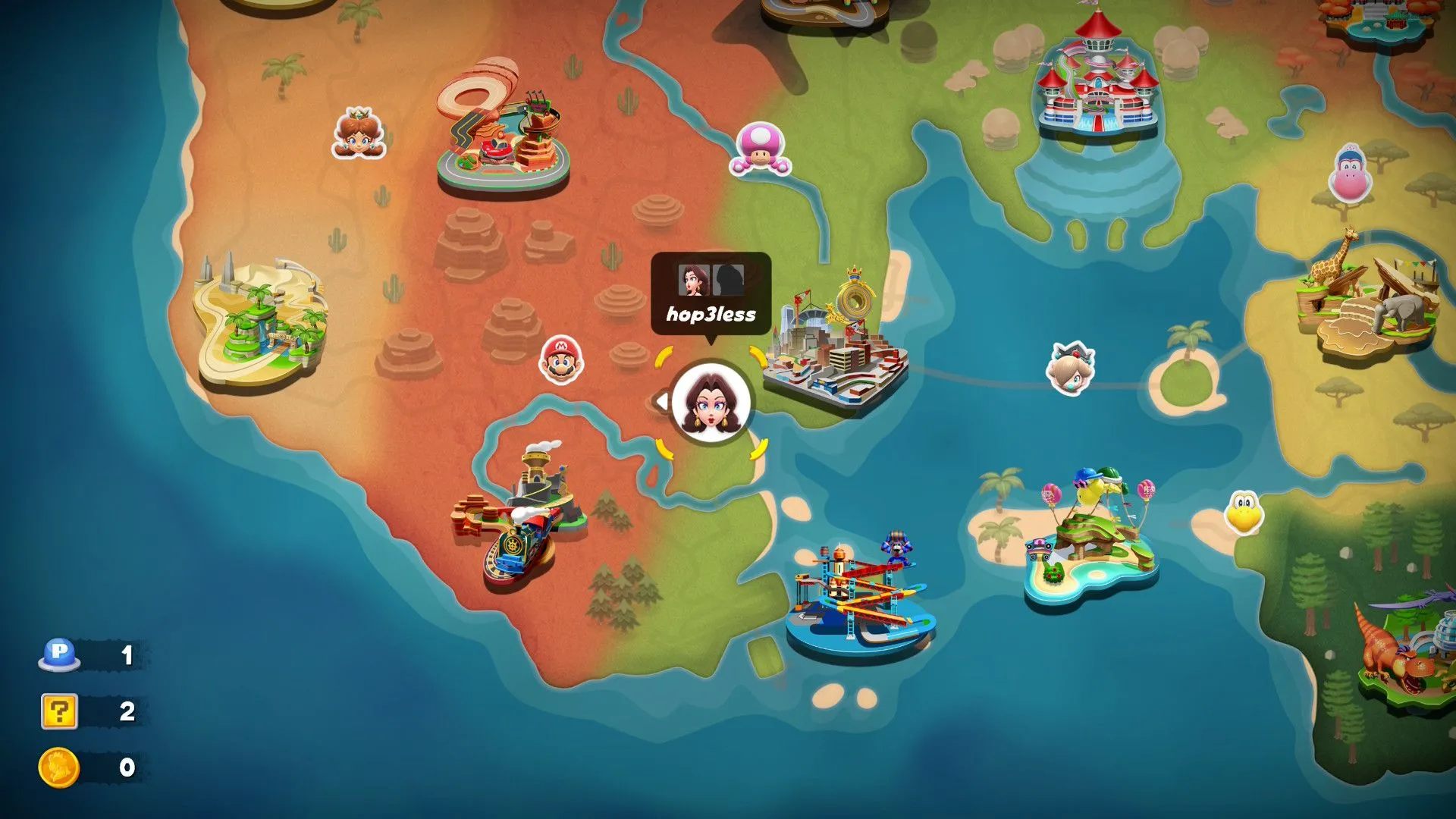 Khung cảnh trong chế độ Free Roam của Mario Kart World