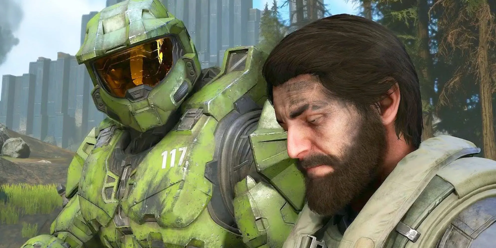 Master Chief và Fernando Esparza trong hành trình khám phá thế giới mở của Halo Infinite.