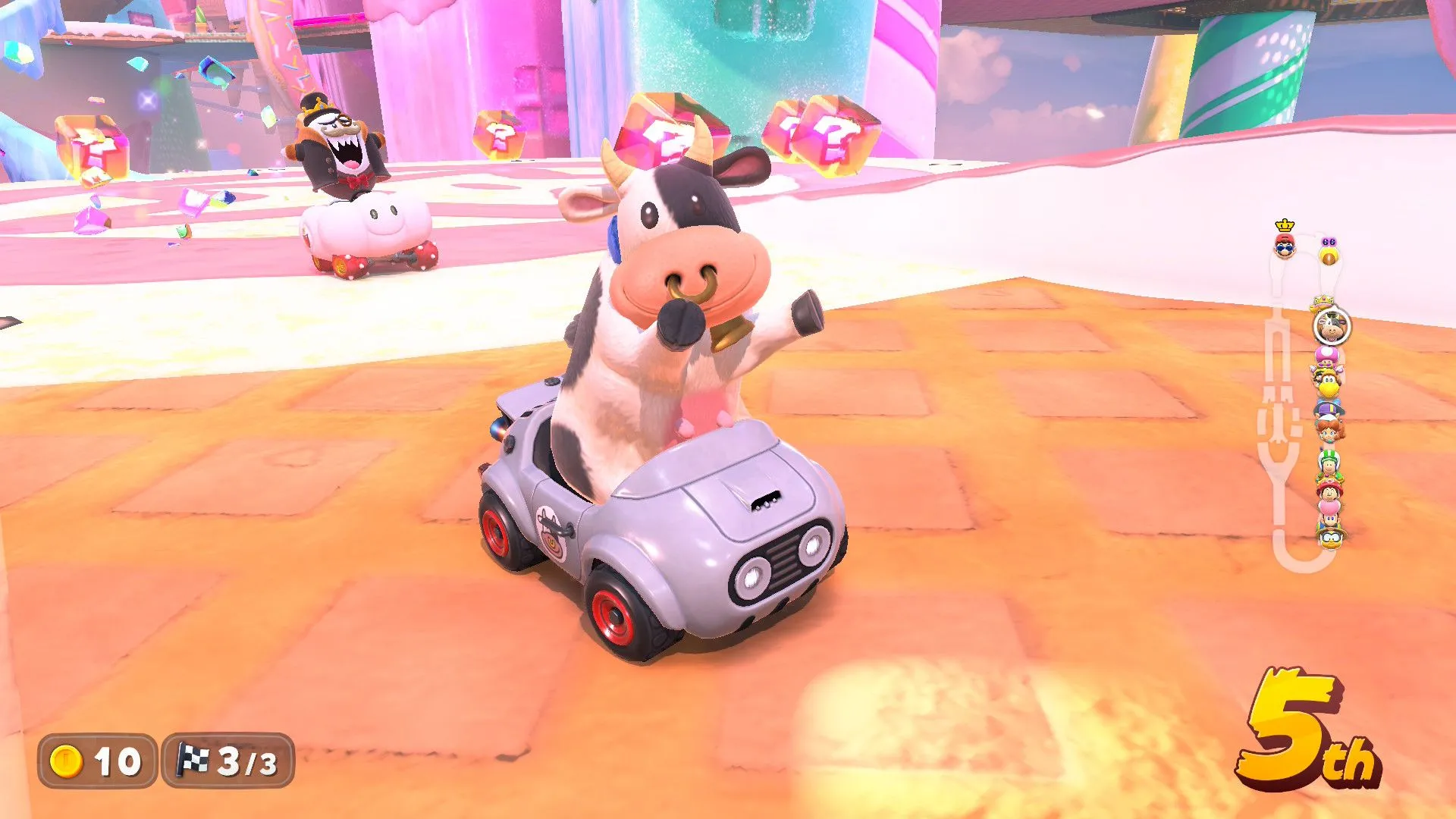 Nhân vật Con Bò (Cow) trong danh sách nhân vật Mario Kart World