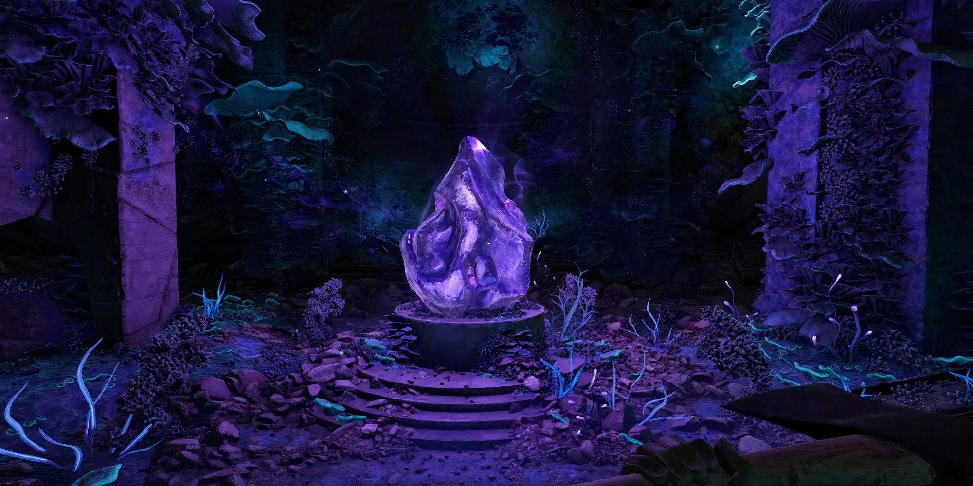 Pha lê phát sáng kỳ lạ, một vật thể thu hút sự chú ý trong thế giới game Atomfall.